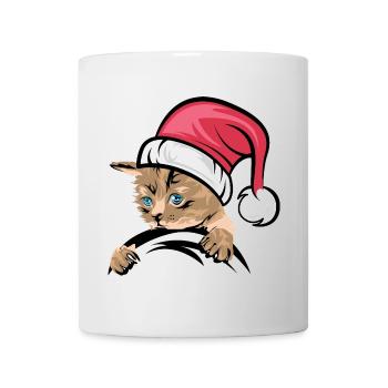 xmas cat Katze Symbol Katzen Weihnachten Comic - Tasse - Weiß - Vorne