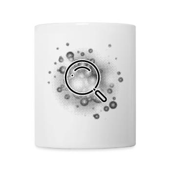 Magnifying glass with dots background - Mug - white - Front