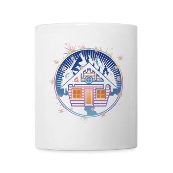kleine verschneite Hütte in den Bergen im Winter - Tasse - Weiß - Vorne
