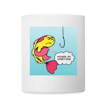 Pop Art Fish Hooked Humor - Mug - white - Front