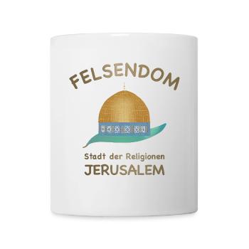 Jerusalem, Felsendom, Olivenblatt, Israel - Tasse - Weiß - Vorne