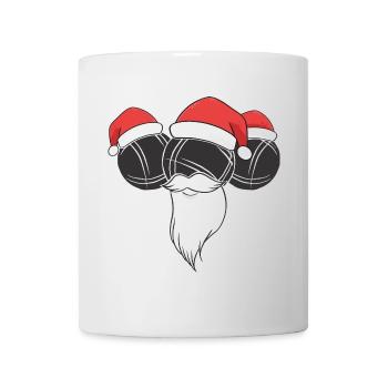 Boule Santa Tenue de pétanque pour Bouler pour boules - Mug blanc - blanc - Devant