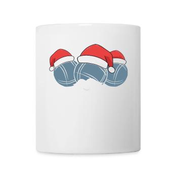 Boule Santa Tenue de pétanque pour Bouler pour boules - Mug blanc - blanc - Devant