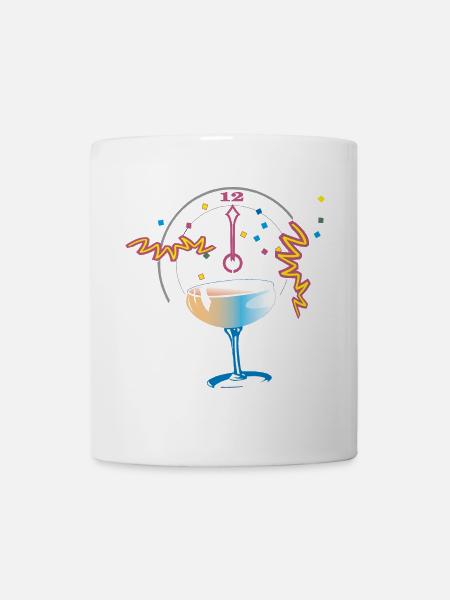 Neujahr Anstossen Konfetti - Tasse - Weiß