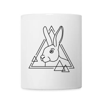 Lapin en forme géométrique - conception d’art au trait - Mug blanc - blanc - Devant