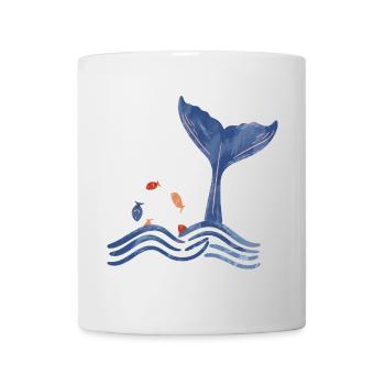 Ailerons de baleine et poissons - Mug blanc - blanc - Devant