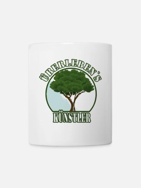 Überlebenskünstler Baum Wald Natur - Schutz Welt - Tasse - Weiß