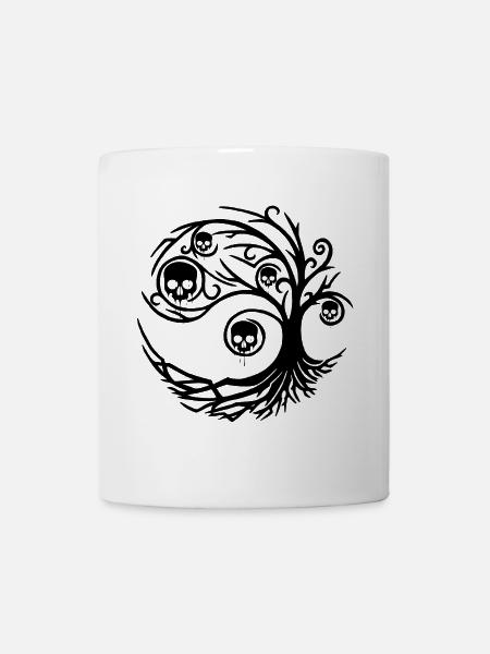Arbre noir aux crânes - Mug blanc - blanc