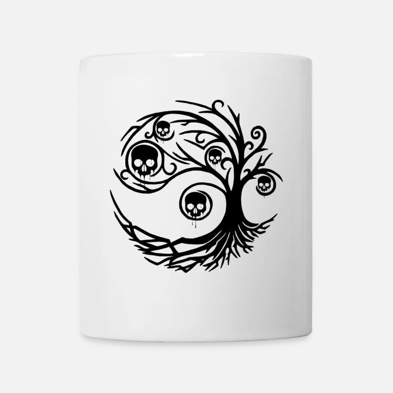 Arbre noir aux crânes - Mug blanc - blanc
