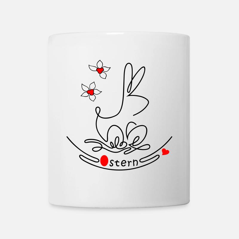 Osternest mit Osterhase - Tasse - Weiß