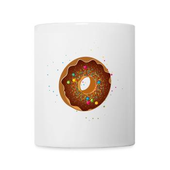 schöner Schoko Donut mit bunten Streuseln - Tasse - Weiß - Vorne
