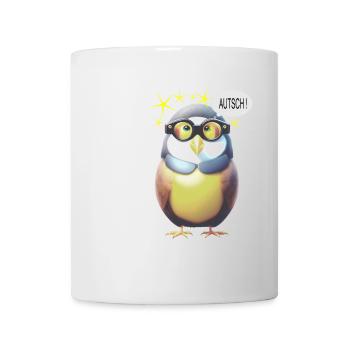 Lustiger Vogel mit Brille - Tasse - Weiß - Vorne