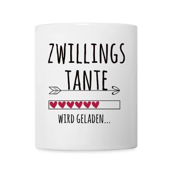 werdende Zwillingstante Schwangerschaft Zwillinge - Tasse - Weiß - Vorne
