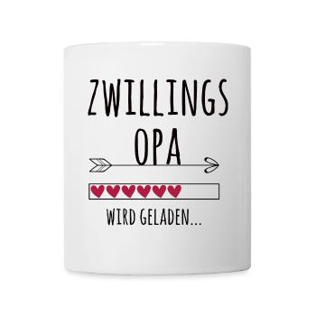 werdender Zwillingsopa Schwangerschaft Zwillinge - Tasse - Weiß - Vorne