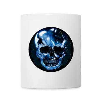 dark skull in glass crystal look - Mug - white - Front