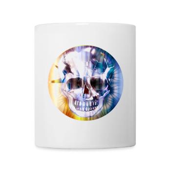 extravagant skull in colorful shimmering color - Mug - white - Front