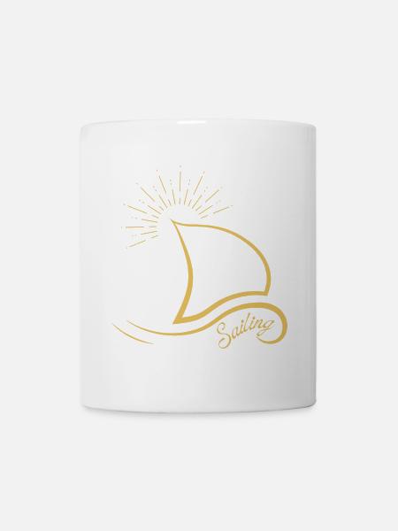 Sailing Minimalist - Sailing Yachting T-Shirt - Tasse - Weiß