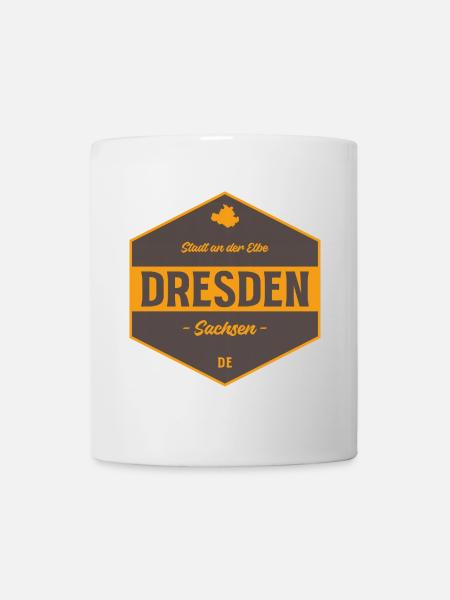 Dresden Stadtbadge Elbe - Tasse - Weiß