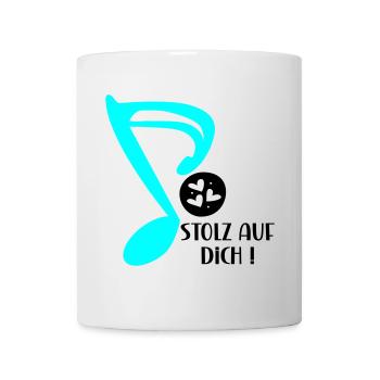 STOLZ AUF MUSIKERIN - MUSIKNOTE MUSIKINSTRUMENTE - Tasse - Weiß - Vorne