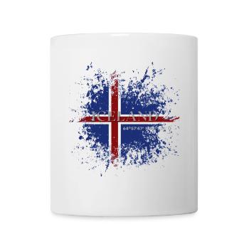 Drapeau de l’Islande grunge, fierté islandaise - Mug blanc - blanc - Devant