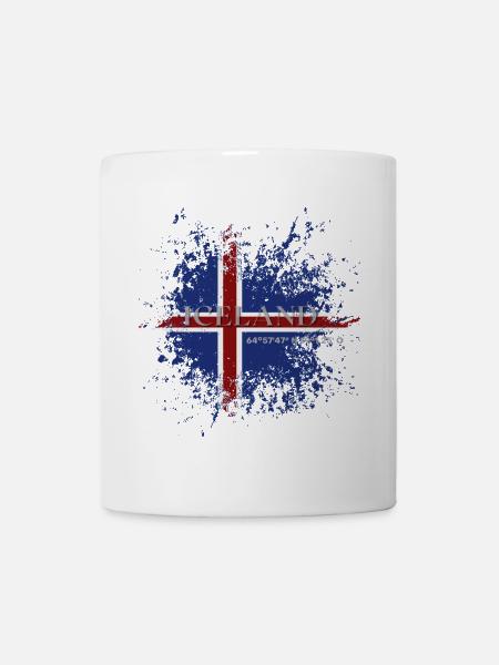 Drapeau de l’Islande grunge, fierté islandaise - Mug blanc - blanc