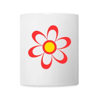 Disco-Blume, Vintage, Flower-Power - Tasse - Weiß - Vorne