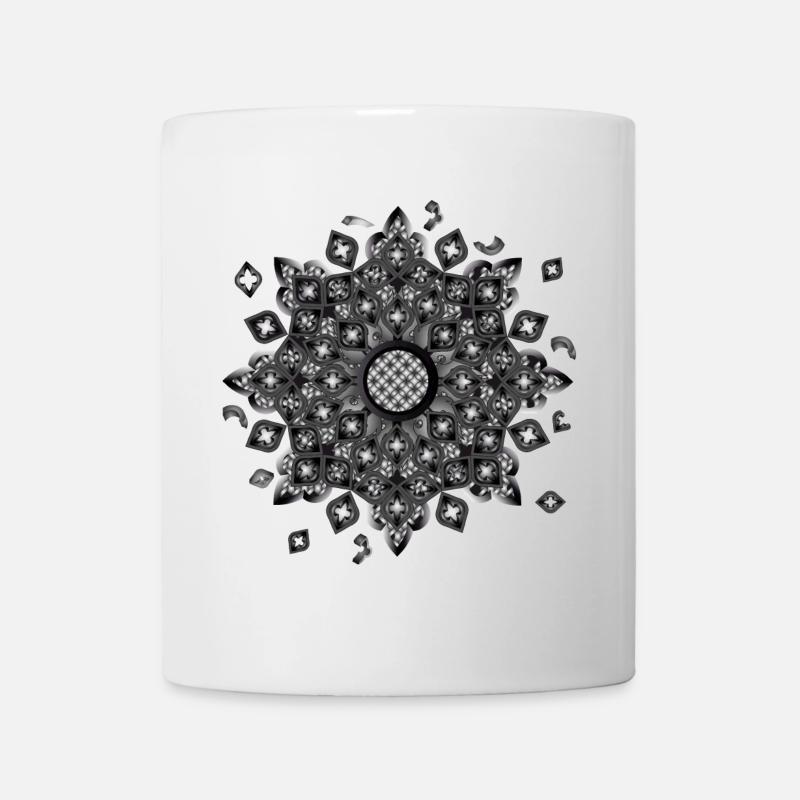 Ornement de vitrail rosace gothique - Mug blanc - blanc