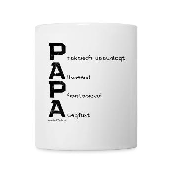 Papa, Vatertaggeschenk in Österreichischem Dialekt - Tasse - Weiß - Vorne