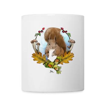 Eichhörnchen im Herbst - Tasse - Weiß - Vorne