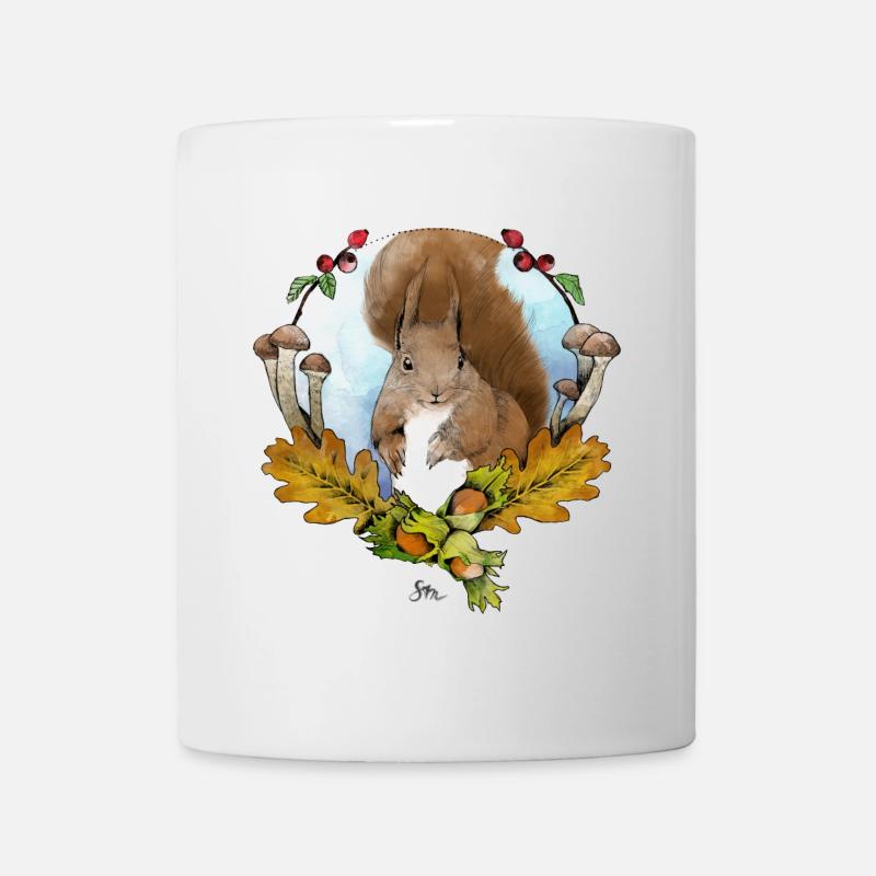 Eichhörnchen im Herbst - Tasse - Weiß