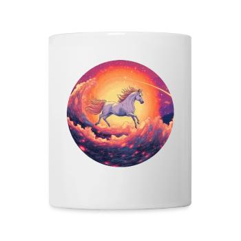 Cheval galactique dans la mer pourpre - Mug blanc - blanc - Devant