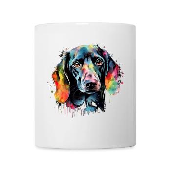 Teckel Chien Teckel Aquarelle Art Tête de Chien - Mug blanc - blanc - Devant
