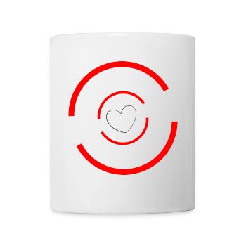 Heart red white - Mug - white - Front