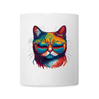 Chat cool - Mug blanc - blanc - Devant
