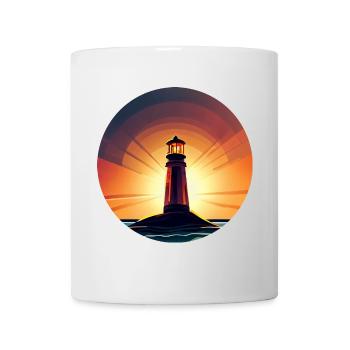 Lighthouse at sunset Romantic - Mug - white - Front
