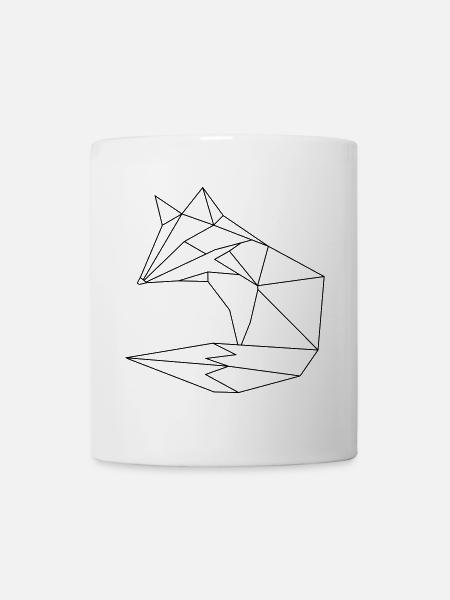 Fuchs im ORGAMI style Liniar - Tasse - Weiß