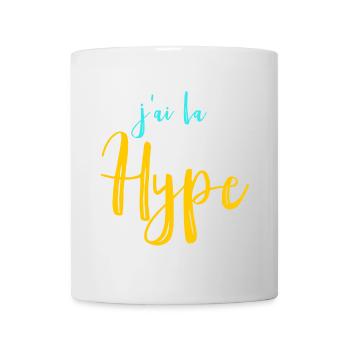 J'ailahype - blue yellow lettering - Mug - white - Front