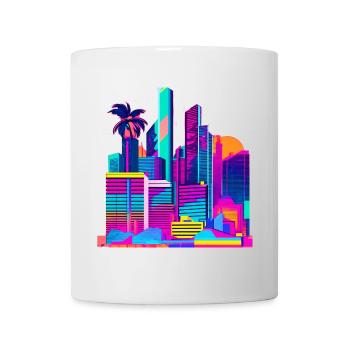 80s Skyline - Tasse - Weiß - Vorne