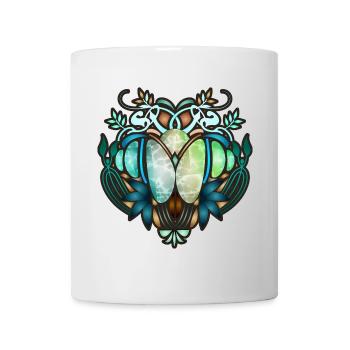 Art Nouveau ornament in transparent glass look - Mug - white - Front