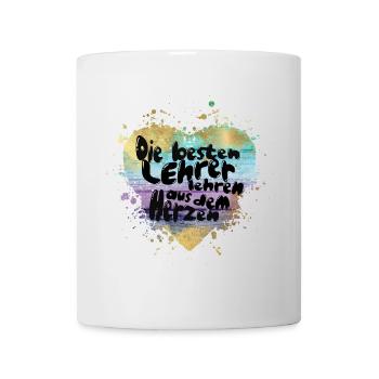 Die besten Lehrer aus dem Herzen - Tasse - Weiß - Vorne