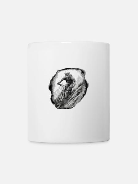 Mountainbiker weiß - Tasse - Weiß