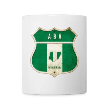Aba Nigeria Flaggen Wappen Design - Tasse - Weiß - Vorne