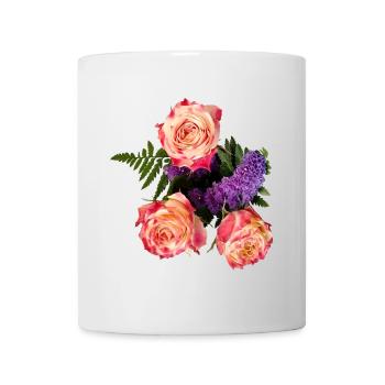 Rosenbouquet im Lavendelglanz - Tasse - Weiß - Vorne