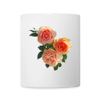 Bouquet de Pêche et Roses - Mug blanc - blanc - Devant