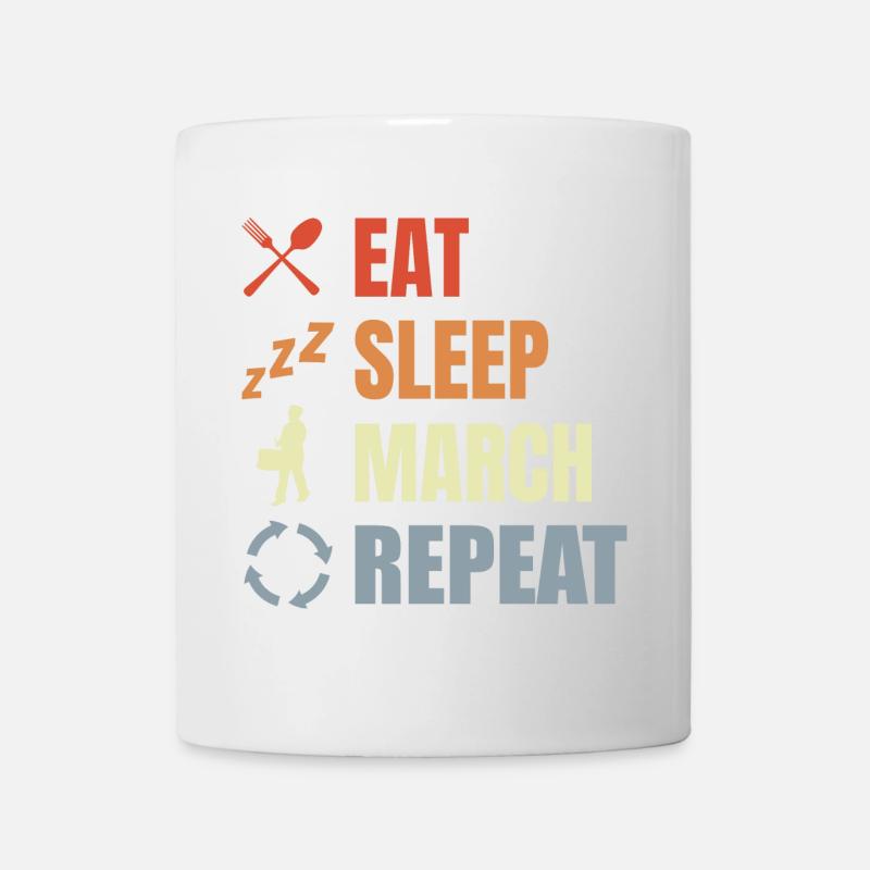 Vintage Trommel Spruch - Tasse - Weiß