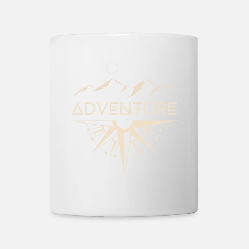 Abenteuer Berge Kompass - Tasse - Weiß