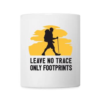 Wandern - Hinterlassen Sie keine Spuren, nur Fußspuren - Tasse - Weiß - Vorne