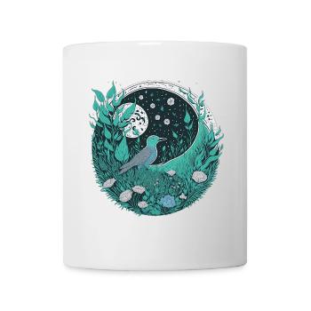 Vogel mit Mond - Tasse - Weiß - Vorne