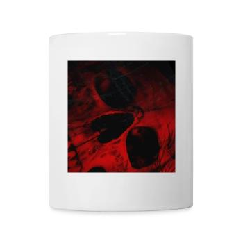 Rotes Schattenmuster Schädel - Tasse - Weiß - Vorne