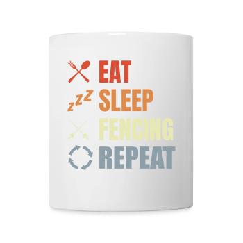 Manger Sommeil Escrime Répéter - Mug blanc - blanc - Devant